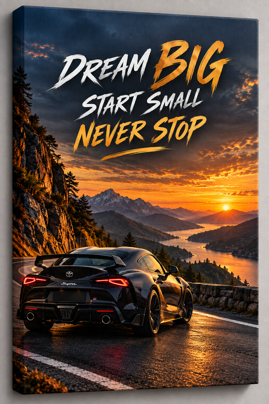 Car Canvas Wall Art Large Size for Living Room Decor | Large Painting for Wall (Wrapped Canvas, 20x30 Inch)